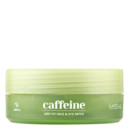 Missha - Airy Fit Caffeine Depuffing Face & Eye Patch - Hydrogel-Pads gegen Schwellungen mit Koffein - 60 Stück
