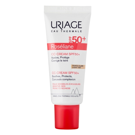 Uriage - Roseliane CC Crème SPF50+ - Straffende, feuchtigkeitsspendende und schützende Creme - Teinte Light - 40ml