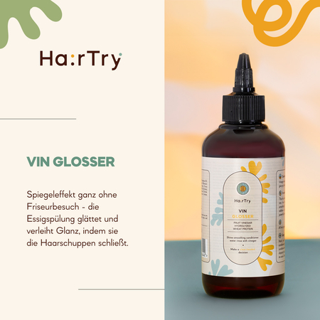 HairTry - Vin Glosser - Glänzende und glättende Haarspülung mit Essig - 200ml