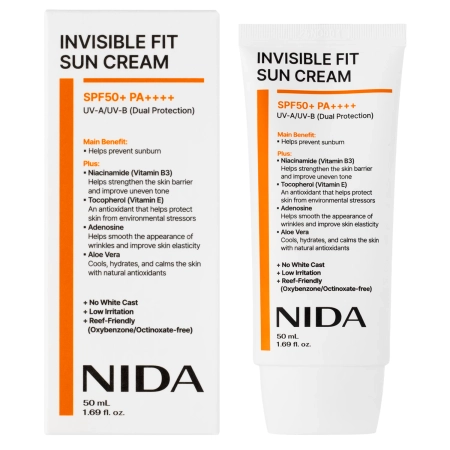 NIDA - Invisible Fit Sun Cream - Gesichtssonnenschutzcreme mit Filter - 50ml