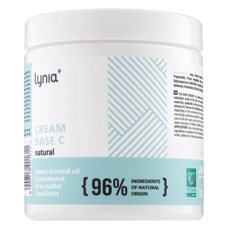Lynia - Cream Base C Natural - Leichte feuchtigkeitsspendende Basiscreme mit den Vitaminen B5 und E - 200 ml