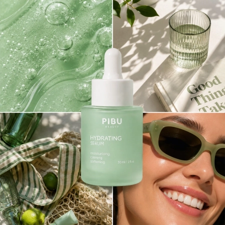 PIBU Beauty – Hydratisierendes Serum – Feuchtigkeitsspendendes Gesichtsserum mit Kupferpeptiden – 30ml