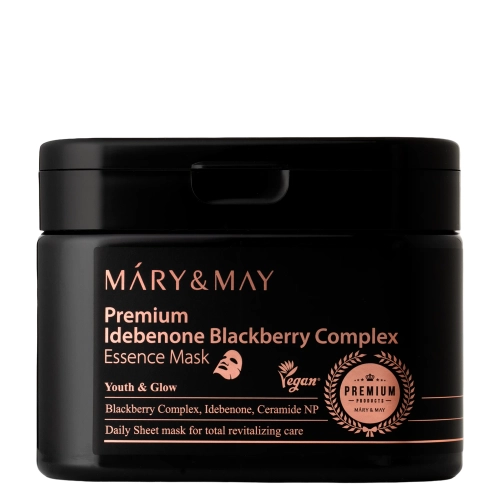 Mary&May - Premium Idebenon Blackberry Complex Essence Mask - Gesichtsmasken-Set - 20 Stück.