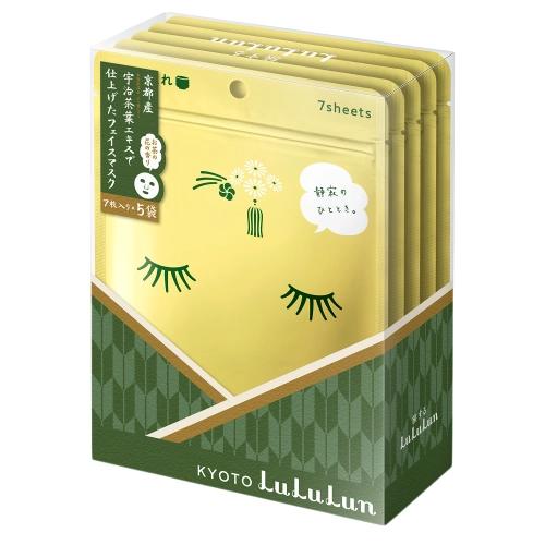 LuLuLun - Premium Sheet Mask Kyoto Green Tea - Set mit straffenden Gesichtsmasken - Grüner Tee - 35 Stück