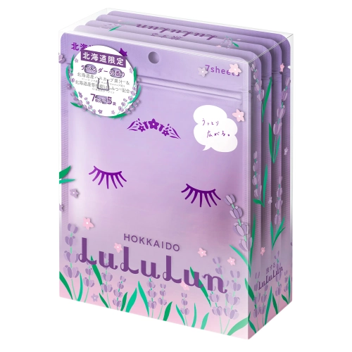 LuLuLun – Premium Sheet Mask Hokkaido Lavender – Set aus beruhigenden Tuchmasken – Lavendel – 35 Stk