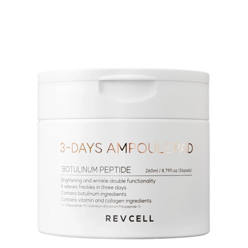 REVCELL – 3-Days Ampule Pad – Straffende und feuchtigkeitsspendende Gesichtspads – 56 Stück/260 ml