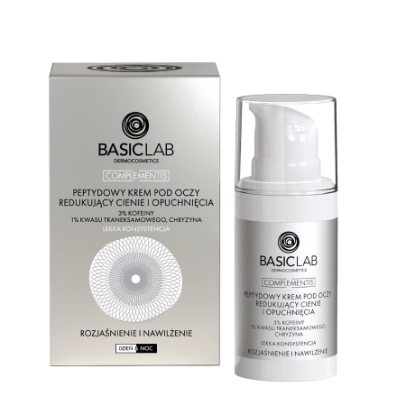 BasicLab - Aufhellung und Feuchtigkeitsversorgung - Peptid-Augencreme zur Reduzierung von Augenringen und Schwellungen - 15ml