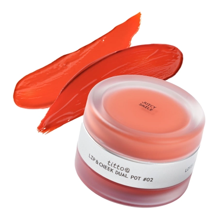 titto - Lip & Cheek Dual Pot - Duo für Lippen und Wangen - #02 Juicy Smile/Beach Sunny Girl - 10g