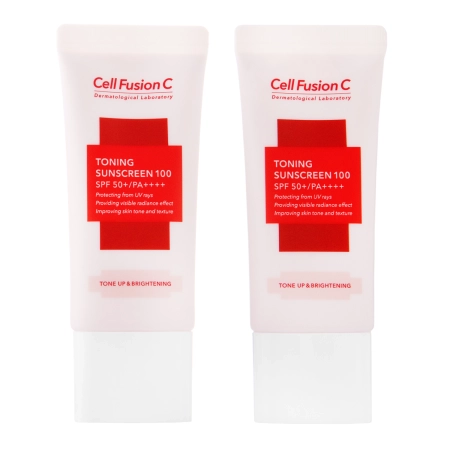 Cell Fusion C – Toning Sunscreen SPF50+ / PA ++++ – Aufhellende Gesichtscreme – 2x35ml