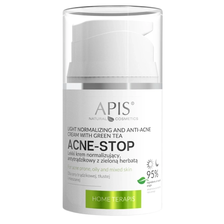 Apis - Home Terapis - Acne-Stop - Light Normalizing and Anti-Acne Cream with Green Tea - Leichte Normalisierungs- und Anti-Akne-Creme mit Grünem Tee - 50ml