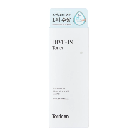Torriden - Dive-In - Low Molecule Hyaluronic Acid Toner - Linderndes und feuchtigkeitsspendendes Gesichtswasser mit Hyaluronsäure und Panthenol - 300ml