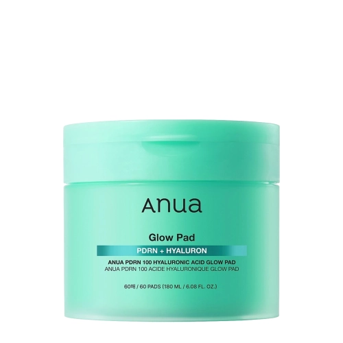 Anua - PDRN 100 Hyaluronic Acid Glow Pad - Feuchtigkeitsspendende und aufhellende Gesichtspads - 180 ml/60 Stück
