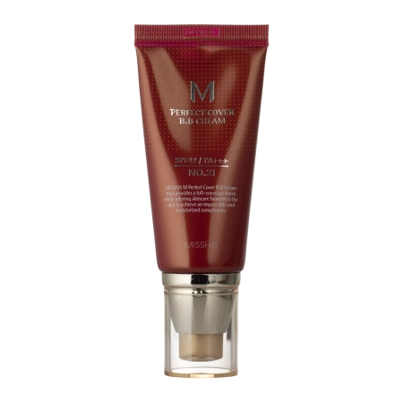 Missha - M Perfect Cover BB Cream SPF42/PA+++ - Krem BB z Filtrem Przeciwsłonecznym - No.21 Light Beige - 50ml