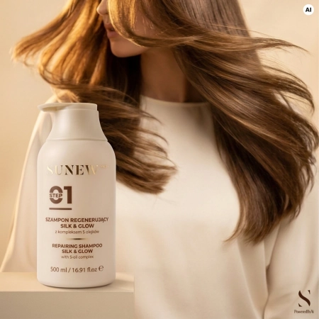 SunewMed+ - Silk&Glow Repairing Shampoo - Regenerierendes Shampoo mit einem Komplex aus 5 Ölen - 500 ml