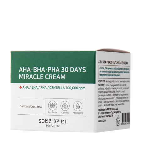 Some By Mi - AHA BHA PHA 30 Days Miracle Cream - Gesichtscreme mit AHA, BHA und PHA Säuren - 60ml