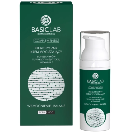 BasicLab - Stärkung und Gleichgewicht - Prebiotische lindernde Creme mit 5% Präbiotika, 1% Centella Asiatica und Vitamin F - 50ml