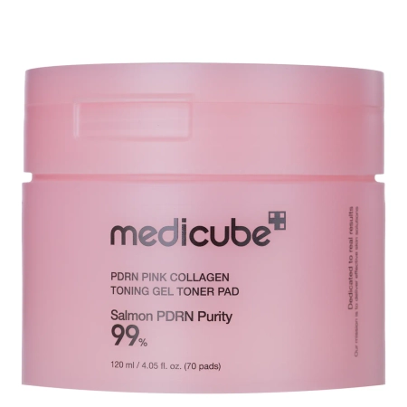 Medicube - PDRN Pink Collagen Tonning Gel Toner Pad - Tönende Gel-Toner-Pads mit Kollagen - 70 Stück