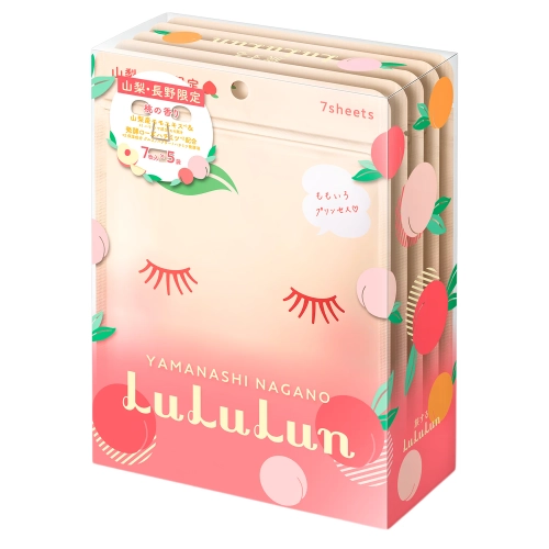 LuLuLun - Premium Sheet Mask Yamanashi Peach - Set mit feuchtigkeitsspendenden Gesichtsmasken – Pfirsich – 35 Stück