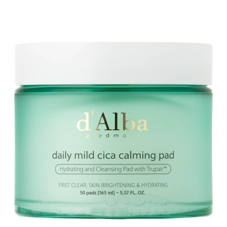 d’Alba - Daily Mild Cica Calming Pad - Beruhigende Gesichtspads mit Centella Asiatica - 50 Stück