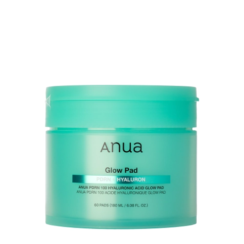 Anua - PDRN 100 Hyaluronic Acid Glow Pad - Feuchtigkeitsspendende und aufhellende Gesichtspads - 180 ml/60 Stück