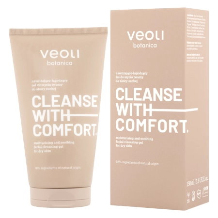Veoli Botanica - CLEANSE WITH COMFORT - Feuchtigkeitsspendendes und beruhigendes Gesichtsreinigungsgel für trockene Haut - 150ml