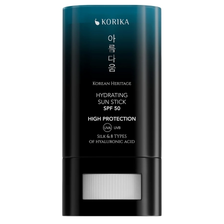KORIKA - Korean Heritage Silk & 8 Types of Hyaluronic Acid Hydrating Sun Stick SPF 50 – Feuchtigkeitsspendender Sonnenschutzstift für das Gesicht – 20 g