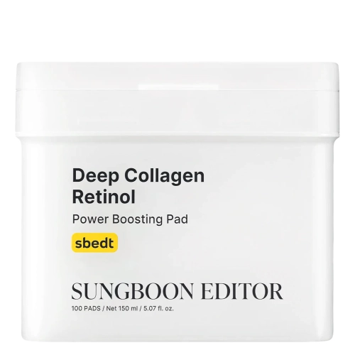 Sungboon Editor - Deep Collagen Retinol Power Boosting Pad - Gesichtspflegepads mit Kollagen & Retinol - 190ml/100 Stück
