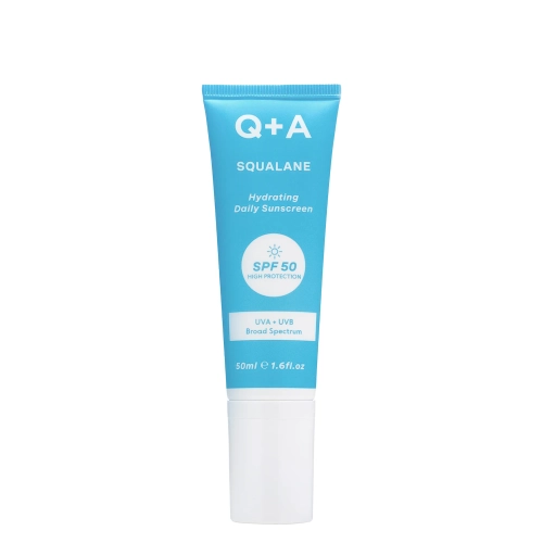 Q+A - Squalane SPF50 Hydrating Facial Sunscreen - Feuchtigkeitsspendende Sonnencreme für das Gesicht mit Squalan und SPF 50 - 50 ml