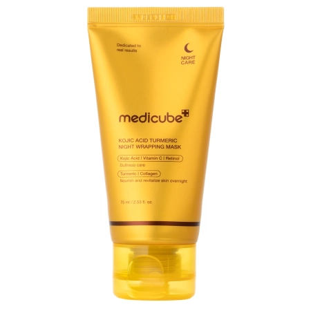 Medicube – Kojic Acid Turmeric Night Wrapping Mask – Glättende Nachtmaske mit Kojisäure – 75 ml 