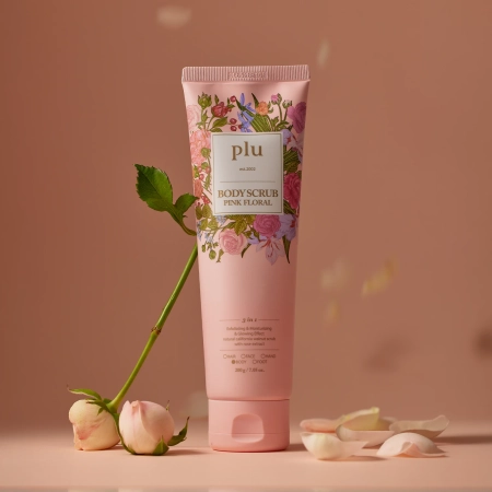 plu - Body Scrub - Körperpeeling - Pink Floral - 200g