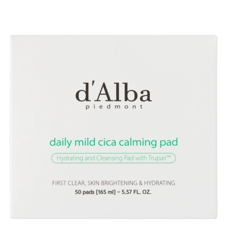 d’Alba - Daily Mild Cica Calming Pad - Beruhigende Gesichtspads mit Centella Asiatica - 50 Stück
