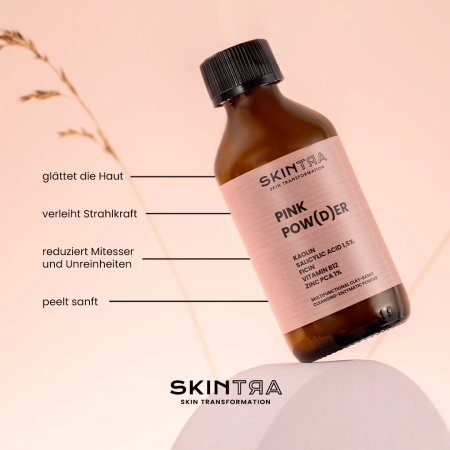 SkinTra - Pink Pow(d)er - Multifunktionales reinigendes und enzymatisches Pulver auf der Basis von Tonerde  - 40g