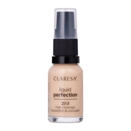 Claresa - Liquid Perfection 2in1 - Abdeckstift und Foundation 2in1 - 101.5 Vanilla - 18g