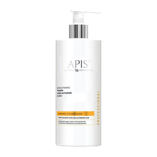 Apis - Adeno C Flash Glow - Aufhellendes Gesichtswasser und Aktivator 2in1 mit Shikimisäure und Lactobionsäure - 500ml