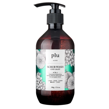 plu - Scrub Wash - Peeling-Duschgel - Lime Grape - 500 g 
