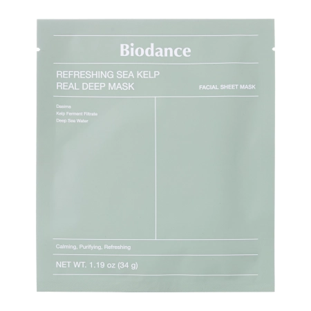 Biodance - Refreshing Sea Kelp Real Deep Mask - Lindernde und feuchtigkeitsspendende Gesichtsmaske - 1 Stück/34g