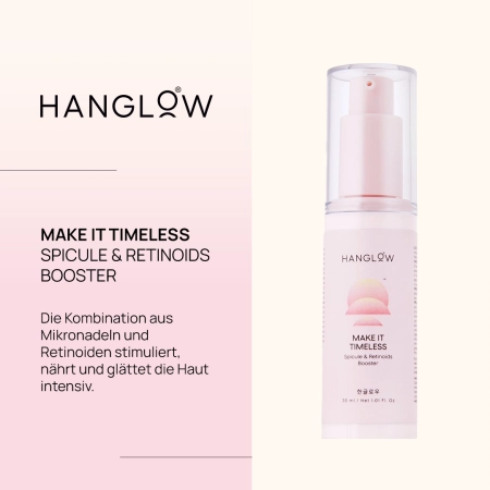 HanGlow - Make It Timeless - Spicule & Retinoids Booster - Revitalisierendes Serum mit Mikronadeln und Retinoiden - 30 ml