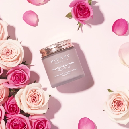 Mary&May - Rose Hyaluronic Hydra Wash off Pack - Feuchtigkeitsspendende Lehm-Maske - 125g