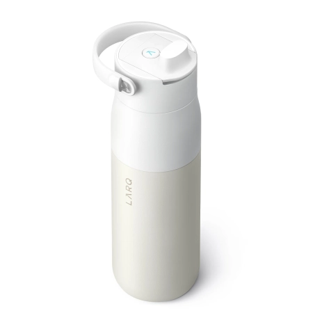 LARQ - Bottle PureVis 2 - Intelligente, selbstreinigende Wasserfilterflasche, UV-C-Licht – Granite White – 680 ml
