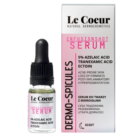 Le Coeur – Dermo-Spicules Infusionshot – Serum mit Mikronadeln, 5 % Azelainsäure, Tranexamsäure und Ectoin – 10 ml