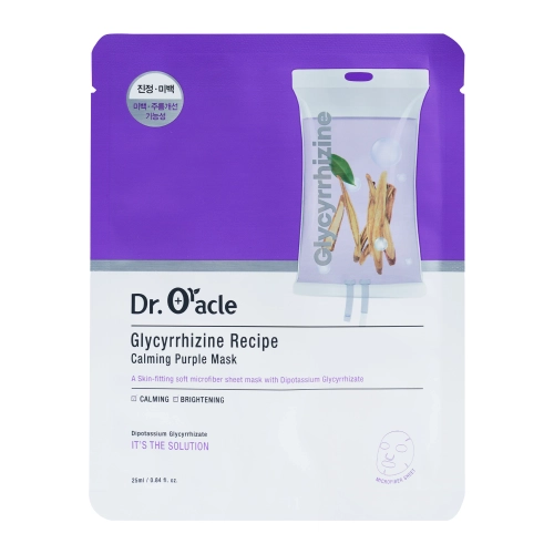 Dr.Oracle - Glycyrrhizine Recipe Calming Purple Mask - Lindernde Tuchmaske für das Gesicht - 1 Stk./22ml
