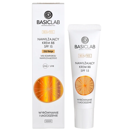 BasicLab – Feuchtigkeitsspendende BB Creme SPF 15, Beige, 14% Feuchtigkeitskomplex – 33ml