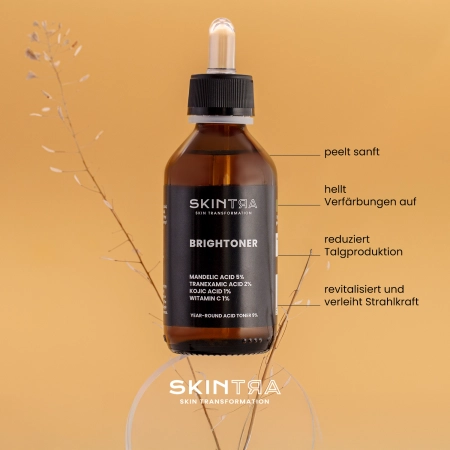 SkinTra - Brightoner - Ganzjähriges Gesichtswasser mit Säuren 9% - 100ml