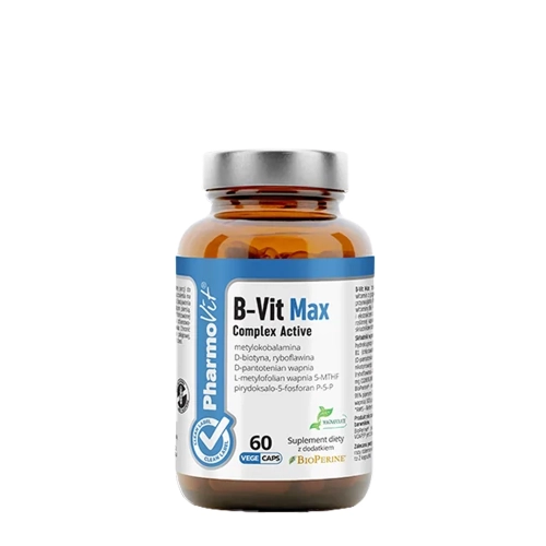 Pharmovit - B-Vit Max Complex Active - Nahrungsergänzungsmittel - Kapseln - 60 Stück