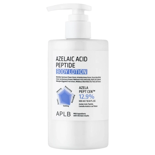APLB - Azelaic Acid Peptide Body Lotion - Glättende Körperlotion gegen Hautunreinheiten mit Azelainsäure und Peptiden - 300 ml