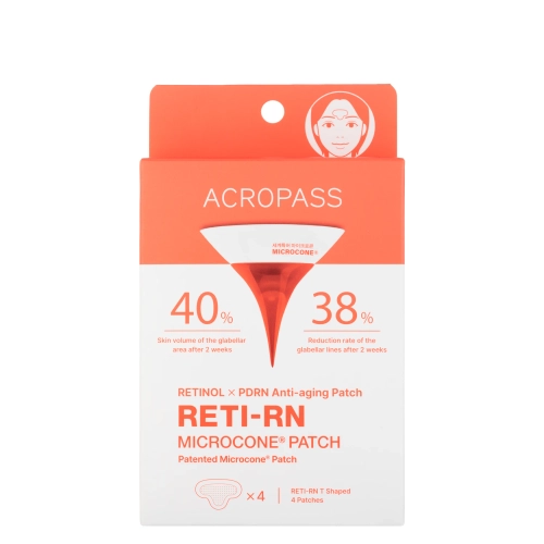 AcroPass - RETI-RN Microcone Patch T Shaped - Straffende Gesichtspflaster mit Retinol und Mikronadeln - 4 Stück