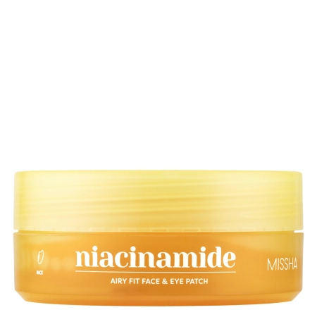 Missha - Airy Fit Niacinamide Brightening Face & Eye Patch - Aufhellende Hydrogel-Pads mit Niacinamid - 60 Stück