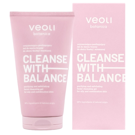 Veoli Botanica - CLEANSE WITH BALANCE - Reinigendes und peelendes Reinigungsgel für fettige und Mischhaut - 150 ml