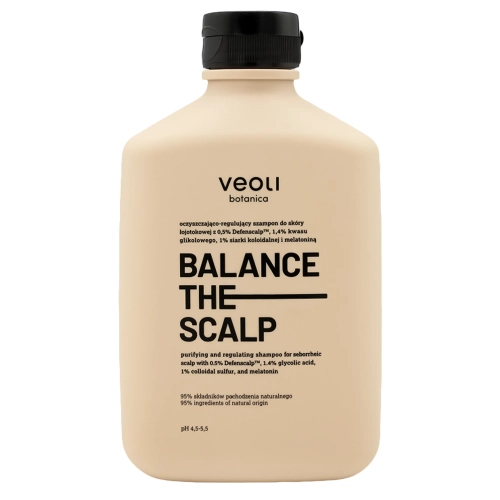 Veoli Botanica - BALANCE THE SCALP - Reinigendes und regulierendes Shampoo für seborrhoische Kopfhaut mit 0,5 % Defenscalp, 1,4 % Glykolsäure, 1 % kolloidalem Schwefel und Melatonin – 300ml