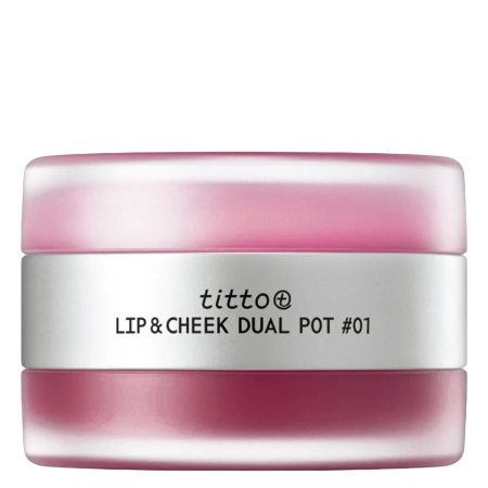 titto - Lip & Cheek Dual Pot - Duo für Lippen und Wangen - #01 Satin Ribbon/Pink on Top - 10g